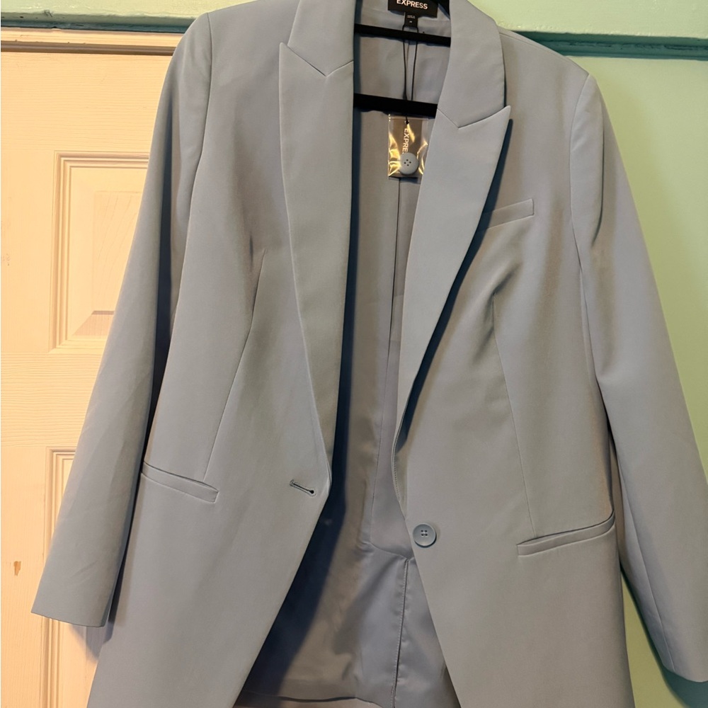 Express Sky Blue Suit Jacket